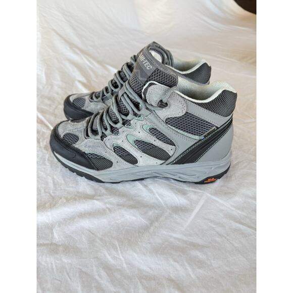 Hi-Tec Bandera Mid Waterproof Hiking Ankle Boots Gray Teal Black Womens 9.5M EUC - Picture 1 of 10